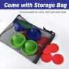 Coopay Air Hockey Pushers and Pucks, Air Hockey Paddles with Felt Bottoms, Goal Handles Paddles Replacement Accessories with a Drawstring Bag for Game Tables (4 Striker, 8 Red Puck Pack) view 2