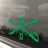 Inkfidel - 19D Cavalry Scout Crossed Sabers Vinyl Decal - 3 x 5 in (Pack of 10) (Green) view 1