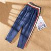 Andongnywell Womens Casual Cotton Linen Straight Leg Pants Loose Drawstring Elastic Waist Harem Pant with Pockets (Gray,Large) view 3