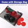 Coopay Air Hockey Pushers and Pucks, Air Hockey Paddles with Felt Bottoms, Goal Handles Paddles Replacement Accessories with a Drawstring Bag for Game Tables (4 Striker, 8 Red Puck Pack) view 2
