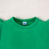 LYSMuch Toddler Baby Girls Ruffle Sleeve Shirt Plain Solid Sleeveless Tshirt Top Blouse Kids Casual Clothes(Green, 4-5T) view 3