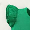 LYSMuch Toddler Baby Girls Ruffle Sleeve Shirt Plain Solid Sleeveless Tshirt Top Blouse Kids Casual Clothes(Green, 4-5T) view 4