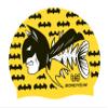 BONDYUEN Swim Cap Fit Kids Boys Girls Men Women with Short or Medium Hair Fun Cute Design Patterns Silicone Swimming Caps (Yellow/bat) view 1