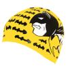 BONDYUEN Swim Cap Fit Kids Boys Girls Men Women with Short or Medium Hair Fun Cute Design Patterns Silicone Swimming Caps (Yellow/bat) view 2
