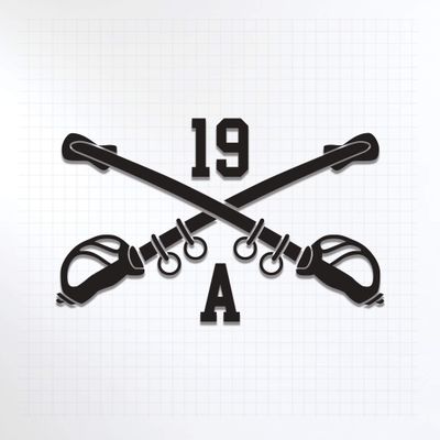 Army MOS 19A Cavalry Crossed Sabers 3x5 Pack of 5 Black Heavy Duty Vinyl Decal Sticker
