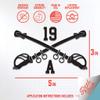 Army MOS 19A Cavalry Crossed Sabers 3x5 Pack of 5 Black Heavy Duty Vinyl Decal Sticker view 2