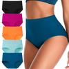 ASIMOON Women's Briefs Cotton High Waisted Panties Stretch Breathable Underwear for Women Plus Size Multicolor 4XL view 1