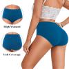 ASIMOON Women's Briefs Cotton High Waisted Panties Stretch Breathable Underwear for Women Plus Size Multicolor 4XL view 4