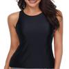 Holipick High Neck Tankini Top Bathing Suit Tops for Women Tummy Control Tank Tops Swimsuits Black M view 1