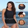 Holipick High Neck Tankini Top Bathing Suit Tops for Women Tummy Control Tank Tops Swimsuits Black M view 3