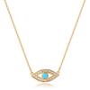 Dremmy Studios Dainty Evil Eye Pendant Necklace for Women 14K Gold Filled Minimalist Cubic Zirconia Turquoise Evil Eye Charm Necklace Simple Personalized Lucky Protection for Women Her view 1