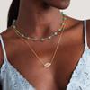 Dremmy Studios Dainty Evil Eye Pendant Necklace for Women 14K Gold Filled Minimalist Cubic Zirconia Turquoise Evil Eye Charm Necklace Simple Personalized Lucky Protection for Women Her view 2