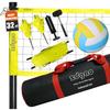 Outdoor Portable Volleyball Net System - Adjustable Height Poles with Soft Volleyball Ball, Pump, Hammer, Boundary Line, and Carry Bag for Backyard, Beach, Lawn view 1