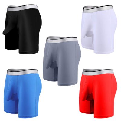 Andongnywell 5-Pack Men's Elephant Nose Boxer Briefs Breathable Ice Silk Trunk Underwear Underpants Knickers (Assorted Colors,XX-Large)