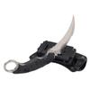 MASALONG Outdoor Survival claw Tactical teeth Knife Double edged sharp Fixed Blade Knife With Sheath (5CR Sand light Black handle) view 1