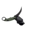MASALONG Outdoor Survival claw Tactical teeth Knife Double edged sharp Fixed Blade Knife With Sheath (5CR Black Stone wash Green handle) view 1