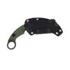 MASALONG Outdoor Survival claw Tactical teeth Knife Double edged sharp Fixed Blade Knife With Sheath (5CR Black Stone wash Green handle) view 2