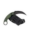 MASALONG Outdoor Survival claw Tactical teeth Knife Double edged sharp Fixed Blade Knife With Sheath (5CR Black Stone wash Green handle) view 3