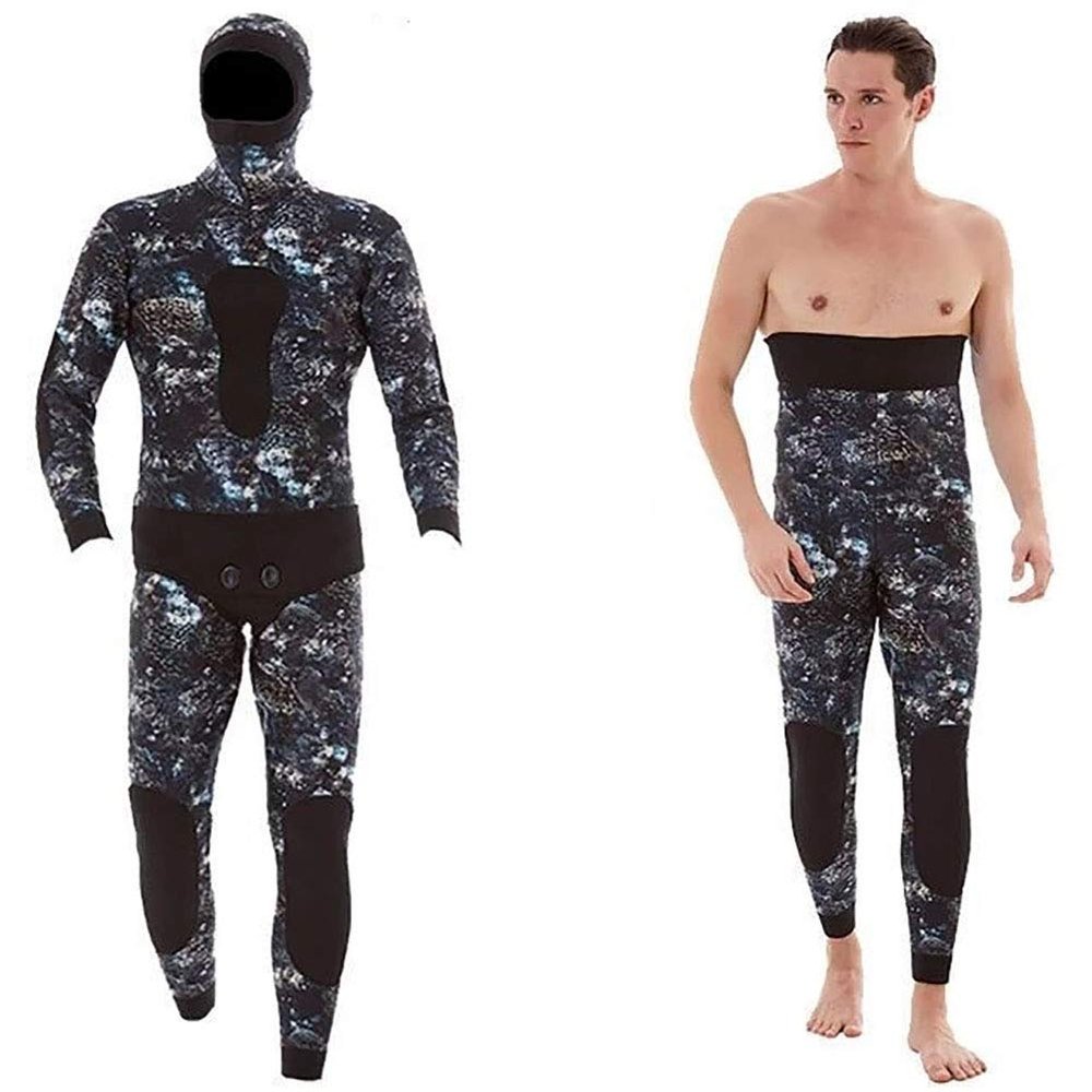 3Mm Neoprene Diving Suit Split 2 Piece Camouflage Wetsuit for Scuba Snorkeling Jellyfish Underwater Hunting Spearfishing,XXL