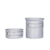 iBasingo 750ml & 300ml Titanium Bowl Pot Set with Folding Handle Outdoor Camping Cookware 2 Piece-Set Picnic Pan Ultralight Cooking Kit Tableware Backpacking Small Dishes for 1 People Ti2037C view 1