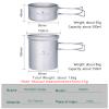 iBasingo 750ml & 300ml Titanium Bowl Pot Set with Folding Handle Outdoor Camping Cookware 2 Piece-Set Picnic Pan Ultralight Cooking Kit Tableware Backpacking Small Dishes for 1 People Ti2037C view 2