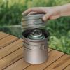 iBasingo 750ml & 300ml Titanium Bowl Pot Set with Folding Handle Outdoor Camping Cookware 2 Piece-Set Picnic Pan Ultralight Cooking Kit Tableware Backpacking Small Dishes for 1 People Ti2037C view 3