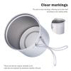 iBasingo 750ml & 300ml Titanium Bowl Pot Set with Folding Handle Outdoor Camping Cookware 2 Piece-Set Picnic Pan Ultralight Cooking Kit Tableware Backpacking Small Dishes for 1 People Ti2037C view 4
