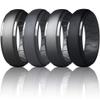 Dookeh Breathable Mens Silicone Wedding Rings, Rubber Ring Bands For Men, Black Blue Camo Engagement Band, Best for Workout, 1-4-7 Pack (W3-Titanium,Dark Gray,Cast Iron,Black, 10) view 1