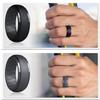 Dookeh Breathable Mens Silicone Wedding Rings, Rubber Ring Bands For Men, Black Blue Camo Engagement Band, Best for Workout, 1-4-7 Pack (W3-Titanium,Dark Gray,Cast Iron,Black, 10) view 3