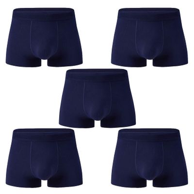 Andongnywell 5-Pack Men's Microfiber Active Performance Boxer Briefs Underwear Comfort Knickers panties underwears (Navy Blue,X-Large)
