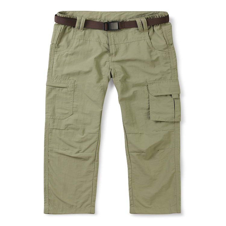 OCHENTA Boy's Quick Dry Pull on Cargo Pants for Little Kids Outdoor Hiking Camping Fishing Khaki Tag 120-5Y