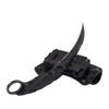 MASALONG Outdoor Survival claw Tactical teeth Knife Double edged sharp Fixed Blade Knife With Sheath (5CR Black Stone wash Black handle) view 1