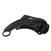 MASALONG Outdoor Survival claw Tactical teeth Knife Double edged sharp Fixed Blade Knife With Sheath (5CR Black Stone wash Black handle) view 3