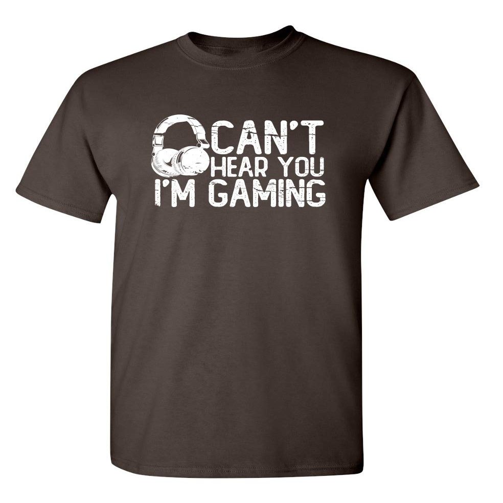 I'm Gaming Graphic Novelty Sarcastic Funny T Shirt S Brown