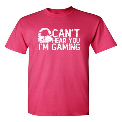I'm Gaming Graphic Novelty Sarcastic Funny T Shirt XL Pink