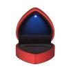 Heart Shaped Ring Gift Box with LED Light, Velvet Earrings Jewelry Case with Light, Jewellry Display Box for Wedding, Engagement, Proposal, Birthday and Anniversary (Red) view 2