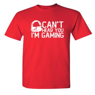 I'm Gaming Graphic Novelty Sarcastic Funny T Shirt 3XLT Red
