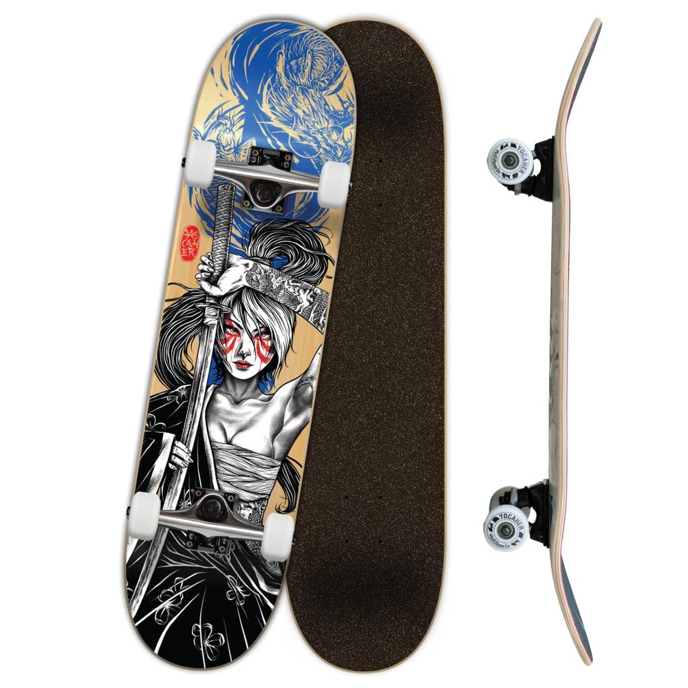 Yocaher Complete 31" x 7.75" Skateboards w/Premium Skateboard Grip Tape, Pro Aluminum Alloy Truck, ABEC-9 Bearing, 54mm Wheels