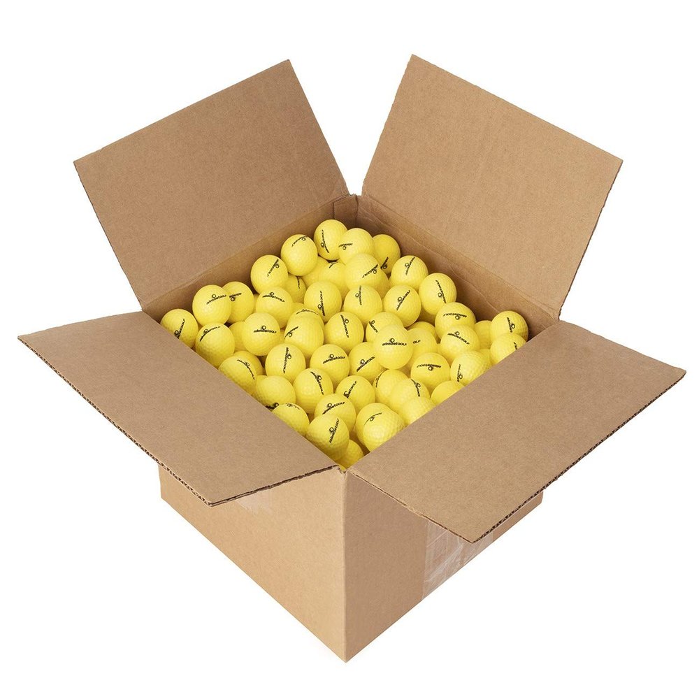 ALMOSTGOLF Limited Flight Practice Foam Golf Balls  Realistic Spin, Trajectory, & Accuracy Training, Bulk Pack of 240, Hi-Vis Yellow