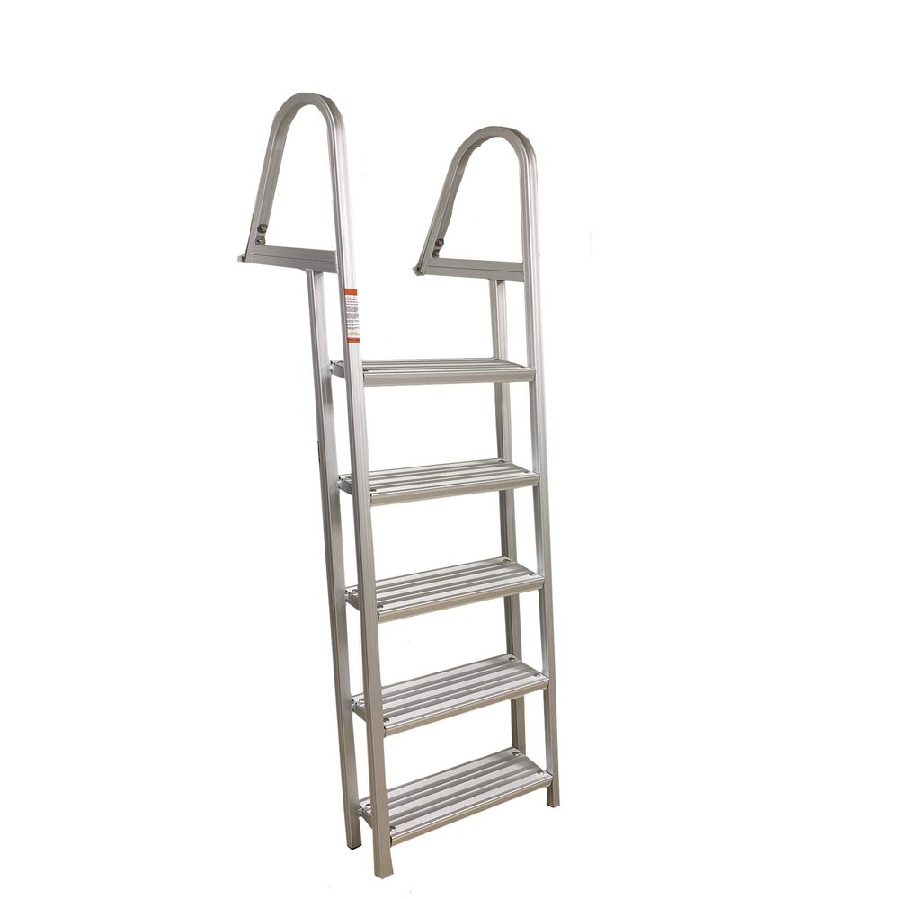 classAcustoms Marine Pontoon Boat Dock Heavy Duty Aluminum 5 Step Removable Boarding Ladder FIXD-PBDL5S-AL