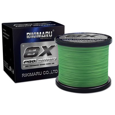 RIKIMARU Braid Pro 8X (Fluo-Green, 130LB(0.55mm)-1000Yds)