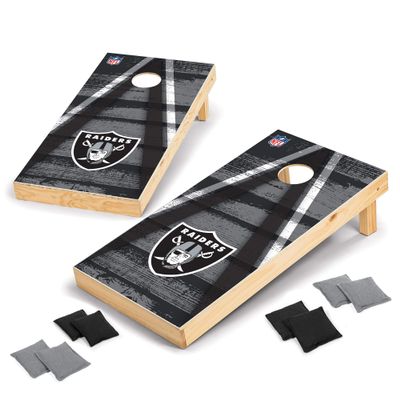 Wild Sports 2' x 4' Wood Tournament Cornhole Set - Direct Printed - Las Vegas Raiders- perfect for Backyard, Beach, Park, Tailgates, Outdoors and Indoors