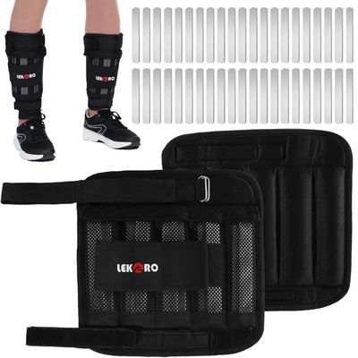 Adjustable Wrist Ankle Weights with Removable Steel Bars, 1 Pair Arm Leg Weights for Men Women, No Sand Leakage, for Walking Jogging Yoga Fitness