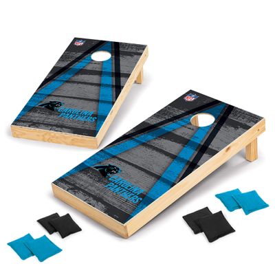 Wild Sports 2' x 4' Wood Tournament Cornhole Set - Direct Printed - Carolina Panthers- perfect for Backyard, Beach, Park, Tailgates, Outdoors and Indoors