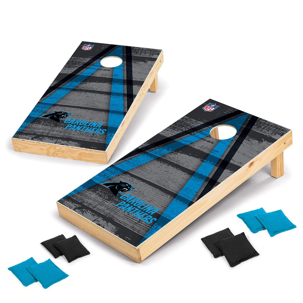 Wild Sports 2' x 4' Wood Tournament Cornhole Set - Direct Printed - Carolina Panthers- perfect for Backyard, Beach, Park, Tailgates, Outdoors and Indoors