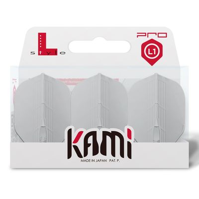LSTYLE L1 Standard Dart Flights  PRO KAMI  White  1 Set (3 Flights)  Pre-Molded