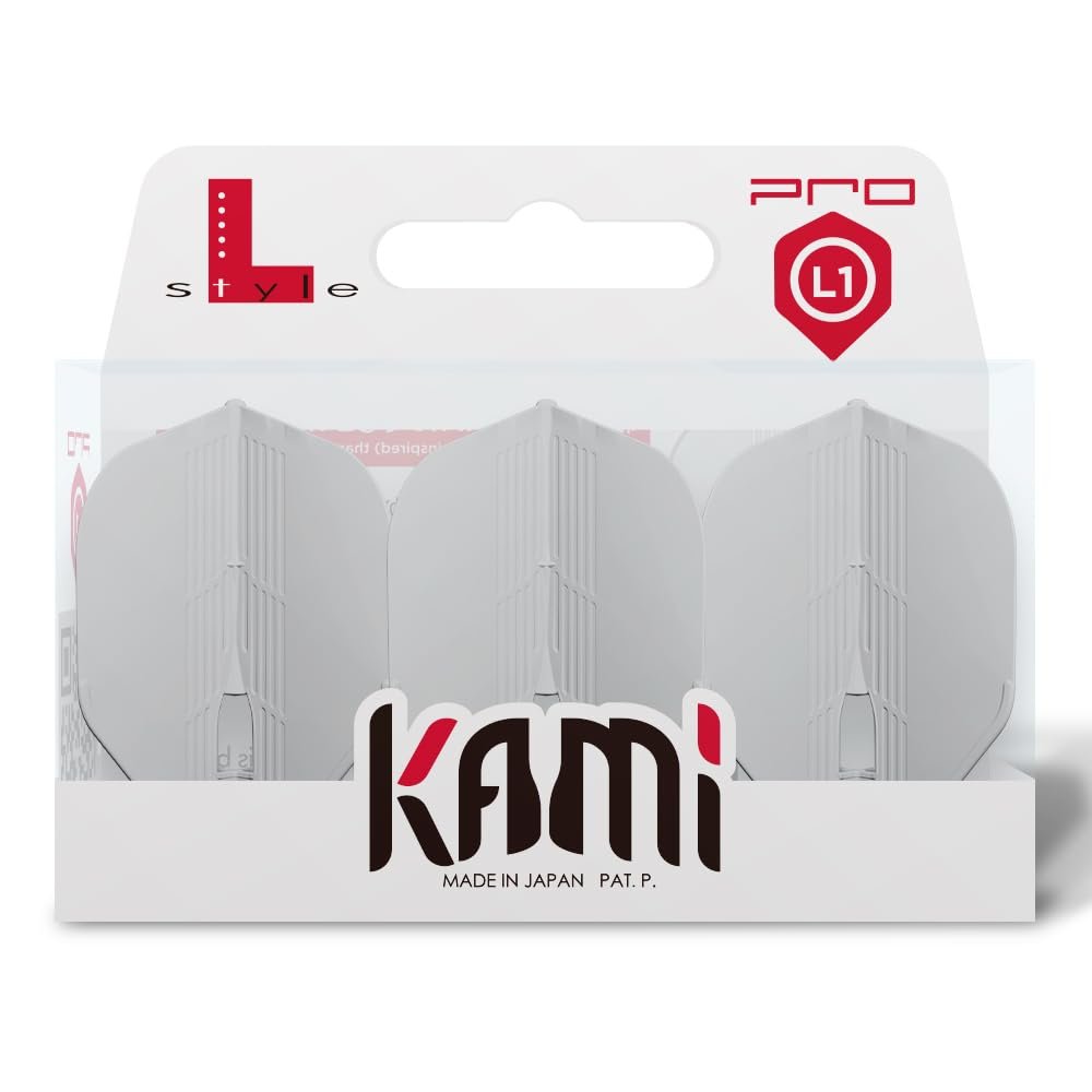 LSTYLE L1 Standard Dart Flights PRO KAMI White 1 Set (3 Flights) Pre-Molded