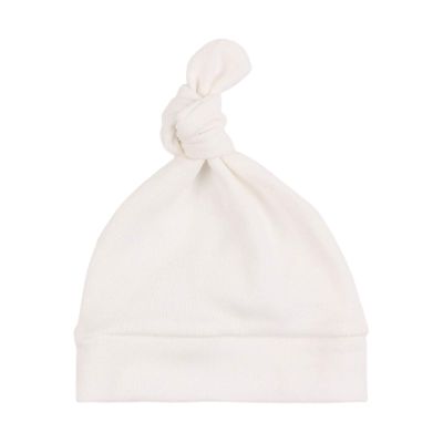 JANGANNSA White Cotton Newborn Knot Hat Infant Baby Beanie Hats for Boys Girls Newborn Hospital Cap Spring Summer Autumn (White,S)