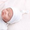 JANGANNSA White Cotton Newborn Knot Hat Infant Baby Beanie Hats for Boys Girls Newborn Hospital Cap Spring Summer Autumn (White,S) view 2