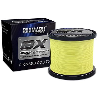 RIKIMARU Braid Pro 8X (Lemon Yellow, 100LB(0.50mm)-1000Yds)